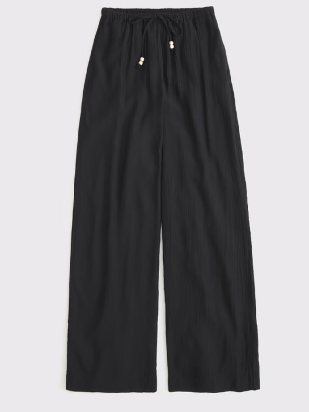 Abercrombie Black Crinkle Pull-On Pants